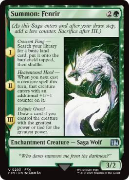 [203]【EN】【FOIL】召喚：フェンリル/Summon: Fenrir【FIN】[U][緑]