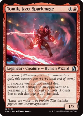 [253]【EN】【FOIL】イゼットの火花魔道士、トミク/Tomik, Izzet Sparkmage【FRA】[U][赤]