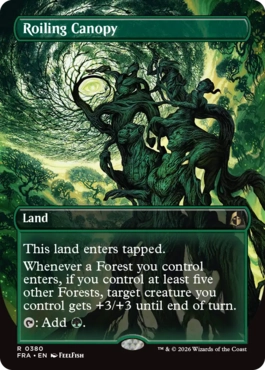 [380]【EN】【FOIL】■ボーダーレス■乱動する梢/Roiling Canopy【FRA】[R][土地]