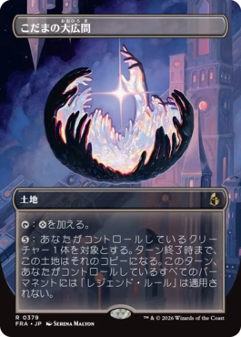 [379]【JP】【FOIL】■ボーダーレス■こだまの大広間/Hall of Echoes【FRA】[R][土地]