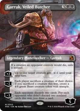 [303]【EN】■ボーダーレス■ヴェール被りの解体者、ガラク/Garruk, Veiled Butcher【FRA】[M][黒]
