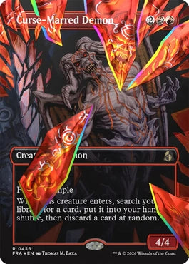 [456]【EN】【ファセットFOIL】■ボーダーレス■呪い傷の悪魔/Curse-Marred Demon【FRA】[R][赤]