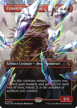 [455]【EN】【ファセットFOIL】■ボーダーレス■孔爪の巨像/Craterclaw Colossus【FRA】[M][赤]