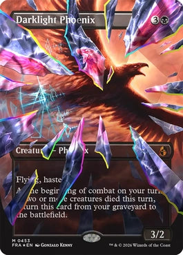 [453]【EN】【ファセットFOIL】■ボーダーレス■夜光のフェニックス/Darklight Phoenix【FRA】[M][黒]