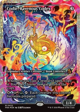 [422]【EN】【フラクチャーFOIL】■ジャパンショーケース■貪欲な写本、コーディ/Codie, Ravenous Codex【FRA】[M][茶]