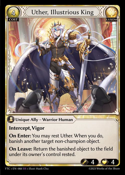 [088]【EN】Uther, Illustrious King【FTC】[SR][Neos]