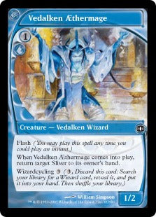 [059]【EN】【FOIL】ヴィダルケンの霊気魔道士/Vedalken AEthermage【FUT】[C][青]
