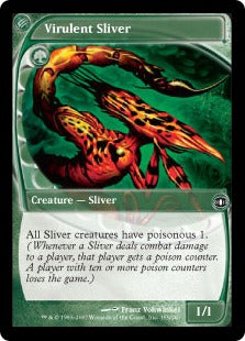 [154]【EN】【FOIL】悪性スリヴァー/Virulent Sliver【FUT】[C][緑]
