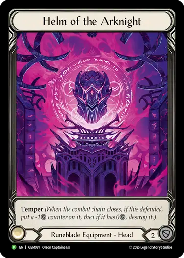 ★特価品★[081]【EN】【Rainbow Foil】Helm of the Arknight【GEM】[P]