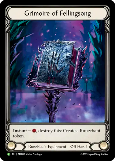 ★特価品★[110]【EN】【Cold Foil】Grimoire of Fellingsong/葬送歌の魔導書【GEM】[P]