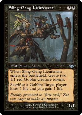 [008]【EN】【FOIL】■旧枠■投石攻撃の副官/Sling-Gang Lieutenant【H2R】[U][黒]