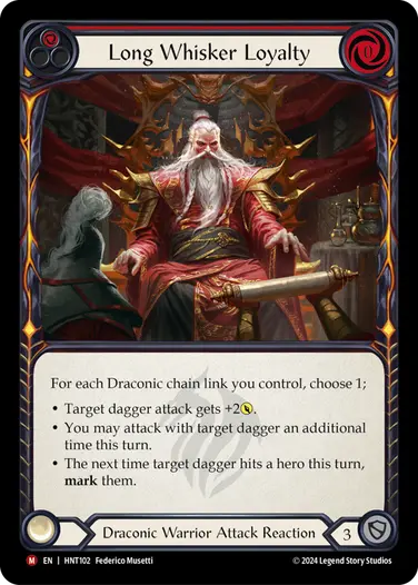 [102]【EN】永年の忠誠/Long Whisker Loyalty[赤]【HNT】[Draconic Warrior][M]