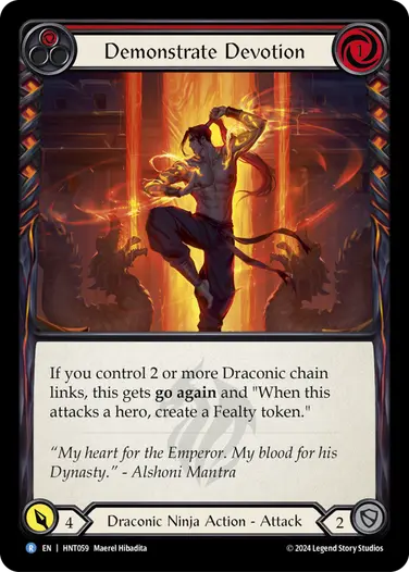 [059]【EN】献身の証明/Demonstrate Devotion[赤]【HNT】[Draconic Ninja][R]