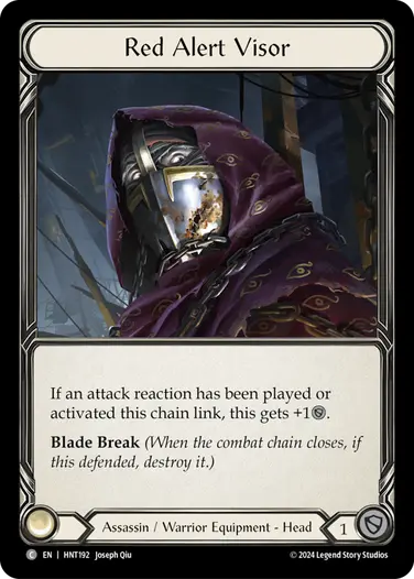 [192]【EN】緊急警戒バイザー/Red Alert Visor【HNT】[Assassin Warrior][C]