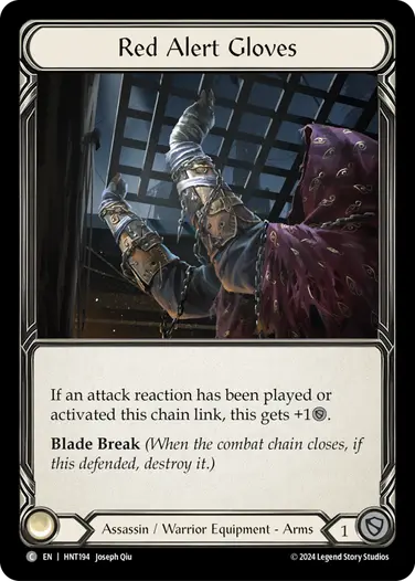 [194]【EN】緊急警戒グローブ/Red Alert Gloves【HNT】[Assassin Warrior][C]