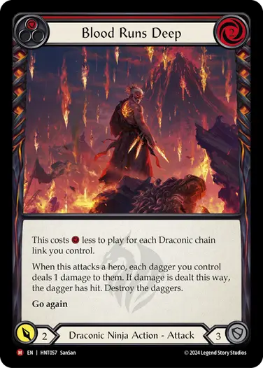 [057]【EN】【Rainbow Foil】血脈の深化/Blood Runs Deep[赤]【HNT】[Draconic Ninja][M]