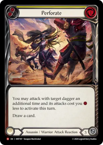 [197]【EN】【Rainbow Foil】貫穿/Perforate[黄]【HNT】[Assassin Warrior][M]