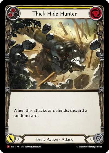 [246]【EN】【Rainbow Foil】厚皮の狩人/Thick Hide Hunter[黄]【HNT】[Brute][M]