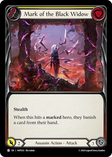 [033]【EN】【Rainbow Foil】黒麗の標的/Mark of the Black Widow[黄]【HNT】[Assassin][C]