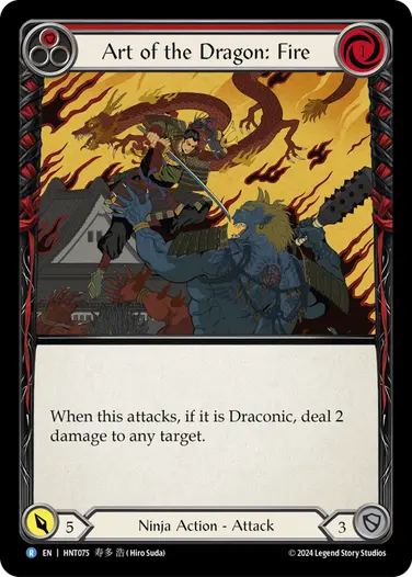 [075]【EN】【Rainbow Foil】竜の技：炎/Art of the Dragon: Fire[赤]【HNT】[Ninja][R]