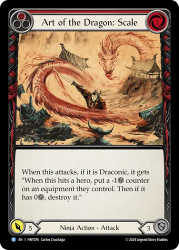 [076]【EN】【Rainbow Foil】竜の技：鱗/Art of the Dragon: Scale[赤]【HNT】[Ninja][R]