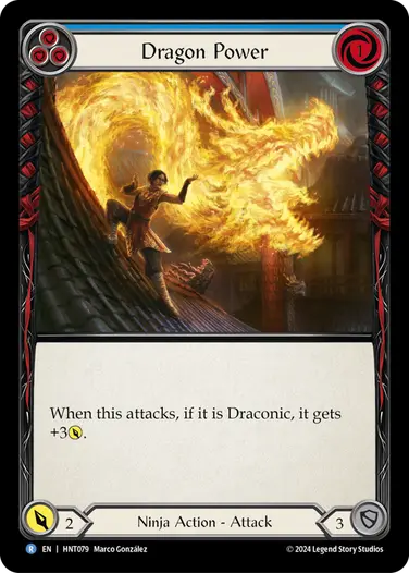 [079]【EN】【Rainbow Foil】竜の威光/Dragon Power[青]【HNT】[Ninja][R]