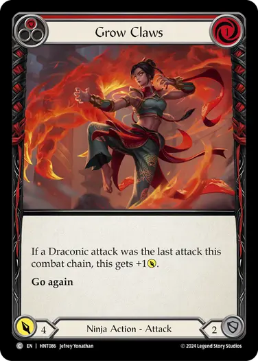 [086]【EN】【Rainbow Foil】爪の増進/Grow Claws[赤]【HNT】[Ninja][C]