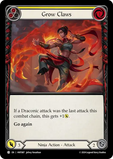 [087]【EN】【Rainbow Foil】爪の増進/Grow Claws[黄]【HNT】[Ninja][C]