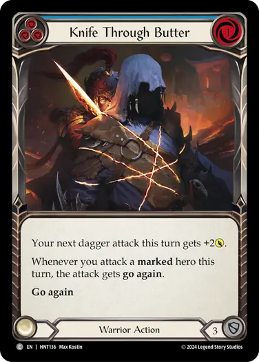 [136]【EN】【Rainbow Foil】容易い切り刻み/Knife through Butter[青]【HNT】[Warrior][C]