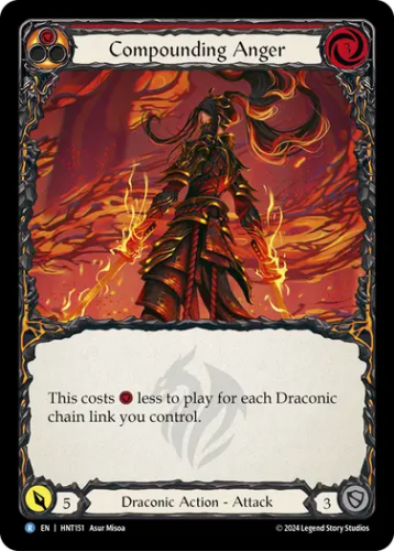 [151]【EN】【Rainbow Foil】増大する憤怒/Compounding Anger[赤]【HNT】[Draconic][R]