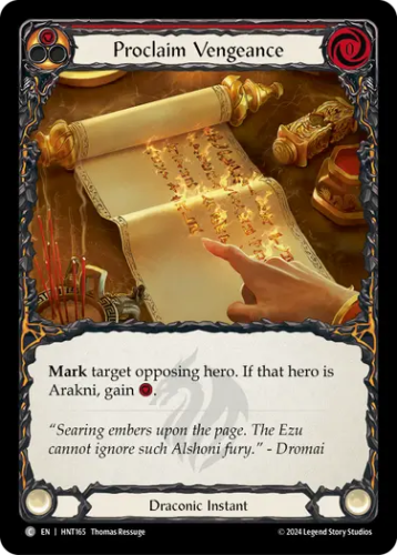 [165]【EN】【Rainbow Foil】復讐の布告/Proclaim Vengeance[赤]【HNT】[Draconic][C]
