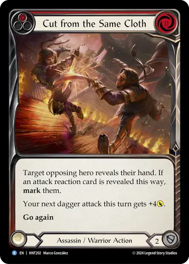 [202]【EN】【Rainbow Foil】酷似した切味/Cut from the Same Cloth[赤]【HNT】[Assassin Warrior][R]