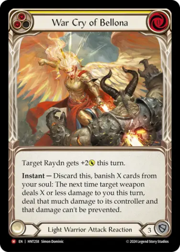 [258]【EN】【Rainbow Foil】ベローナの喊声/War Cry of Bellona[黄]【HNT】[Light Warrior][M]