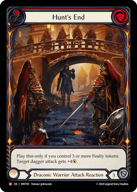 [101]【EN】【Rainbow Foil】【Extended Art】狩りの終焉/Hunt's End[赤]【HNT】[Draconic Warrior][M]