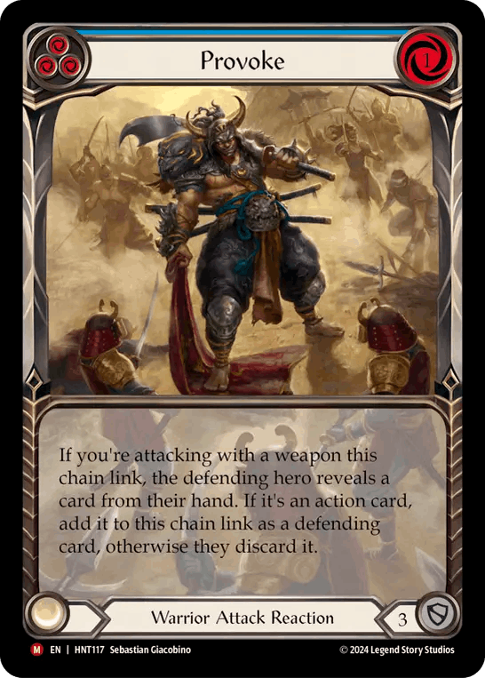[117]【EN】【Rainbow Foil】【Extended Art】挑発/Provoke[青]【HNT】[Warrior][M]