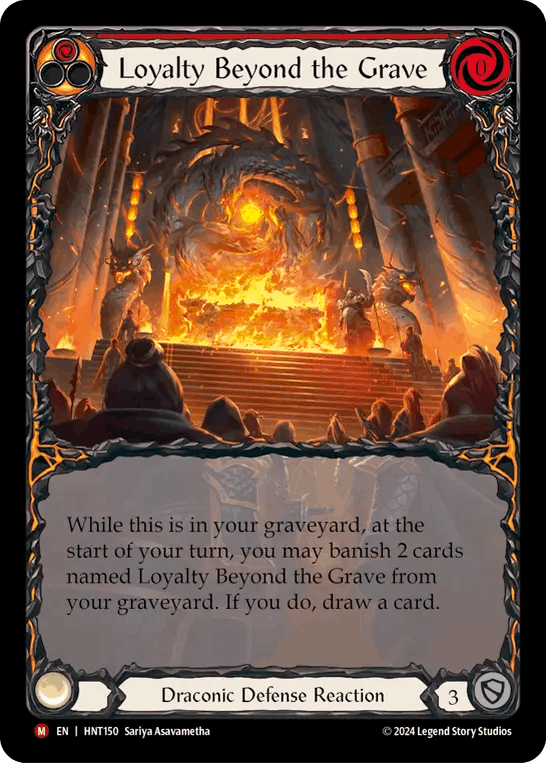 [150]【EN】【Rainbow Foil】【Extended Art】死後も貫く忠誠/Loyalty Beyond the Grave[赤]【HNT】[Draconic][M]