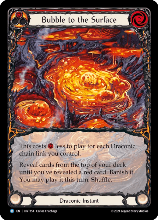 [154]【EN】【Rainbow Foil】【Extended Art】沸き立つ泡/Bubble to the Surface[赤]【HNT】[Draconic][R]