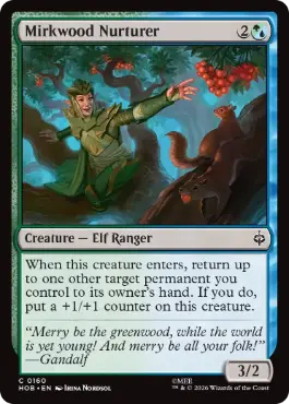 [160]【EN】【FOIL】闇の森の養育者/Mirkwood Nurturer【HOB】[C][多色]