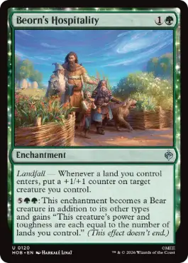 [120]【EN】【FOIL】ビヨルンの歓待/Beorn's Hospitality【HOB】[U][緑]