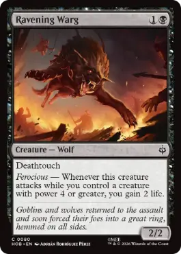 [080]【EN】【FOIL】餓え狂う魔狼/Ravening Warg【HOB】[C][黒]