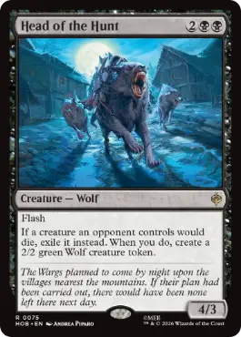 [075]【EN】【FOIL】狩猟群の頭目/Head of the Hunt【HOB】[R][黒]