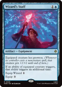 [059]【EN】【FOIL】魔法使いの杖/Wizard's Staff【HOB】[R][青]