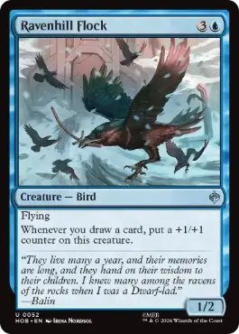 [052]【EN】【FOIL】からすが丘の群れ/Ravenhill Flock【HOB】[U][青]