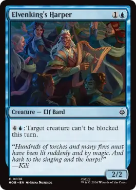 [038]【EN】【FOIL】エルフ王付きの竪たて)琴奏者/Elvenking's Harper【HOB】[C][青]
