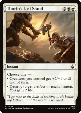 [028]【EN】【FOIL】ソーリン最後の抵抗/Thorin's Last Stand【HOB】[C][白]
