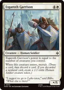 [013]【EN】【FOIL】エスガロスの守備隊/Esgaroth Garrison【HOB】[C][白]