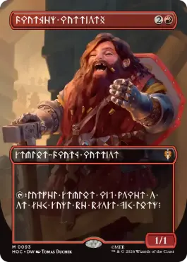 [093]【EN】【FOIL】■ドワーフ語■ドワーフ戦士団【HOC】[M][赤]