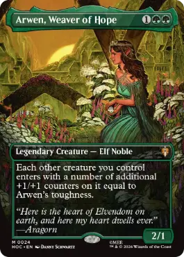 [024]【EN】【FOIL】■ボーダーレス■希望の紡ぎ手、アルウェン【HOC】[M][緑]