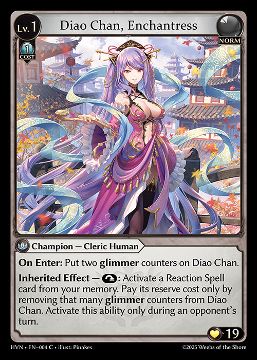 [004]【EN】【FOIL】Diao Chan, Enchantress【HVN】[C][Norm]
