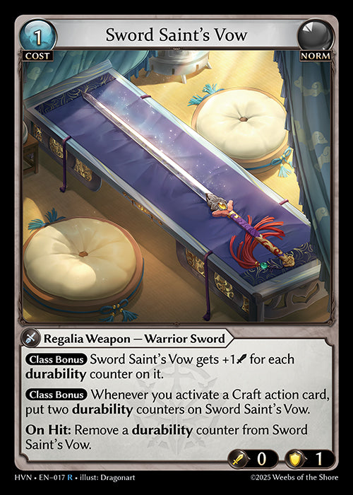 [017]【EN】【FOIL】Sword Saint's Vow【HVN】[R][Norm]